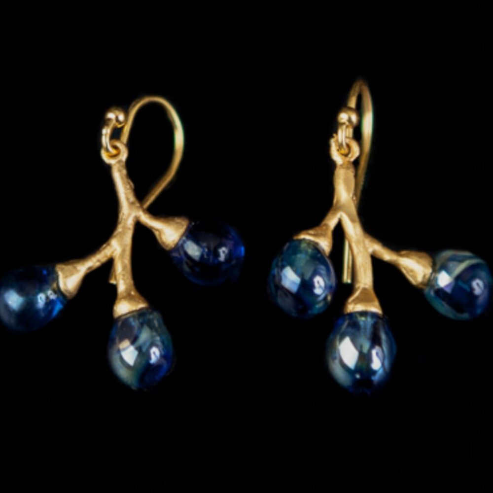 24K Gold overlay Metropolitan Museum Tiffany "Willow Catkins" Earrings